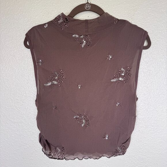 Free People Sugar Rush Muscle Tee Womens Extra Large Mesh Sequin Top Y2K NEW XL - Picture 2 of 9